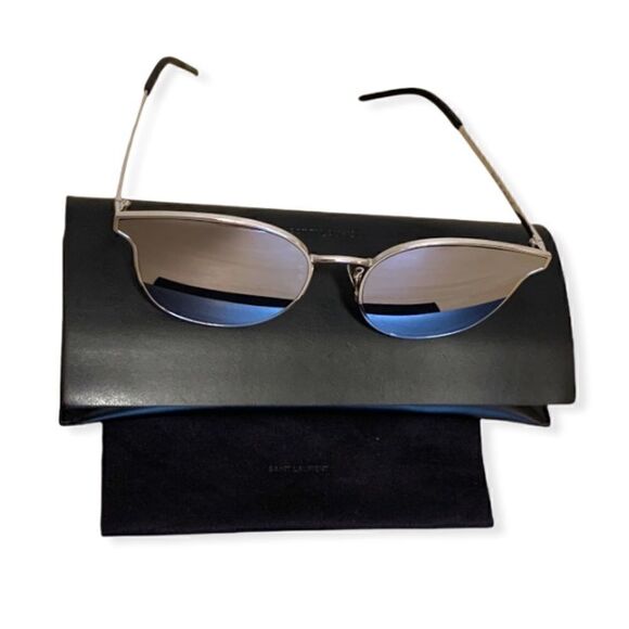 ❤️SOLD❤️Saint Laurent Metal SLVR Mirror Sunglasses - Picture 1 of 11